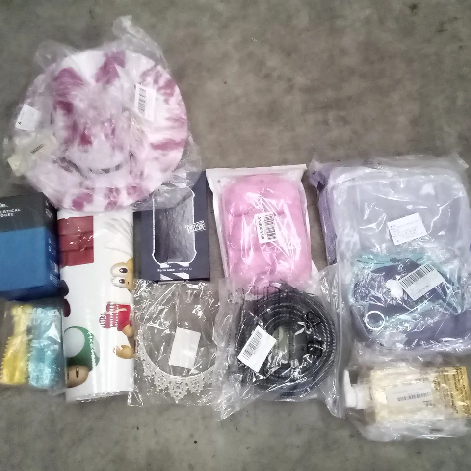 PALLET OF 6 BOXES CONTAINING ASSORTED ITEMS INCLUDING VERTICAL MOUSE,PHONE CASE, VITAMIN C CREAM, DOG TOYS, PINK/WHITE COWBOY HAT, CLEAR BACKPACK 