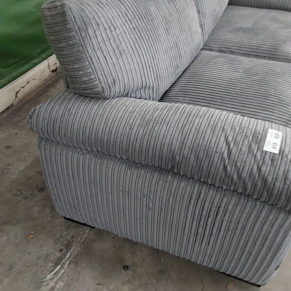 DESIGNER THREE SEATER SOFA GREY JUMBO CHORD