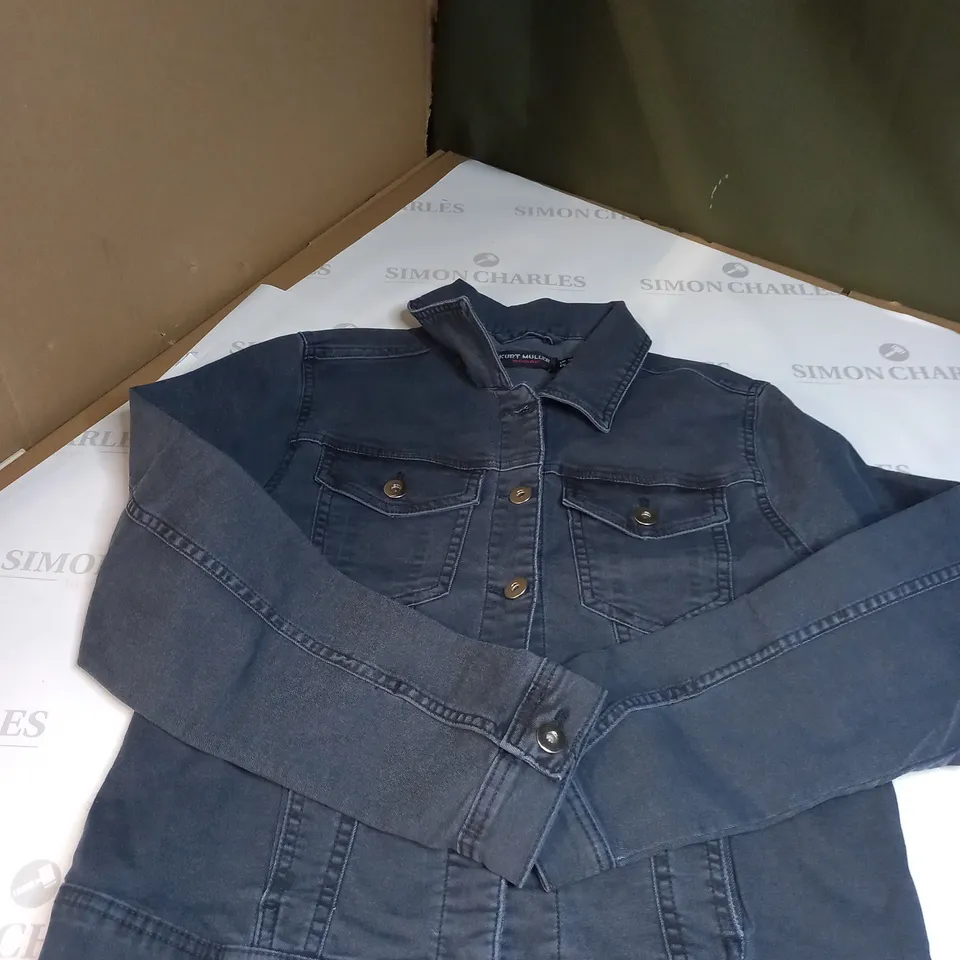KURT MULLER BLACK DENIM JACKET SIZE 10 