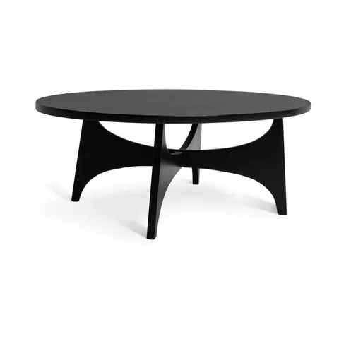 BOXED HABITAT MID CENTURY ROUND COFFEE TABLE - BLACK
