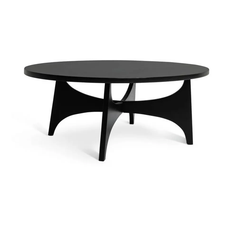 BOXED HABITAT MID CENTURY ROUND COFFEE TABLE - BLACK