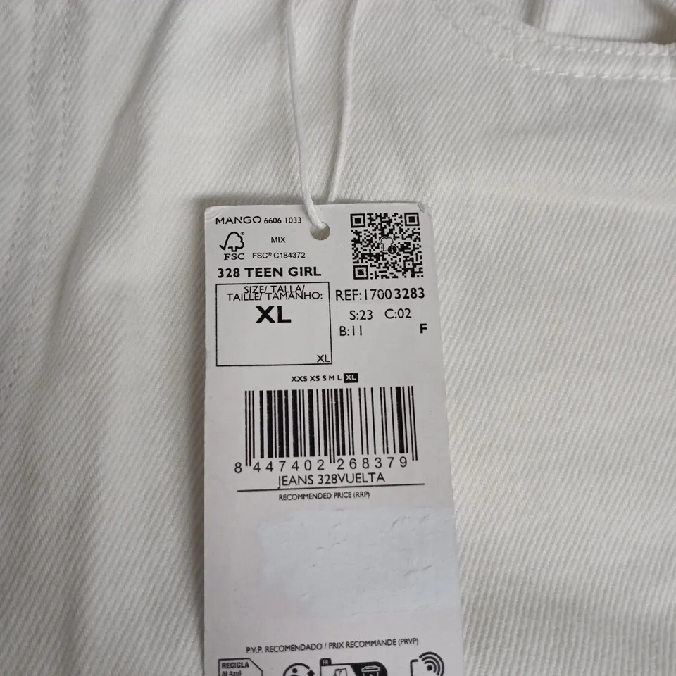 MANGO 328 TEEN GIRL JEANS – WHITE, SIZE XL