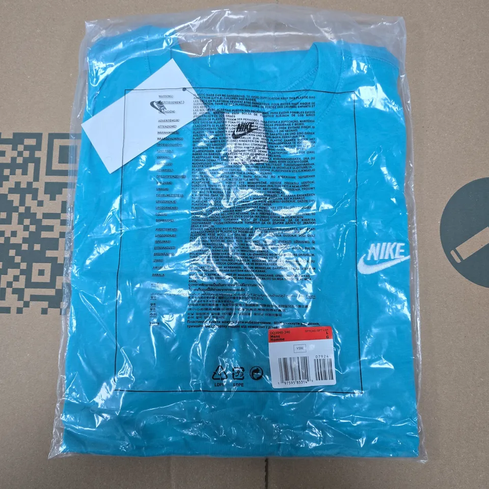 BAGGED NIKE CREW NECK TEE IN BRIGHT BLUE - LARGE