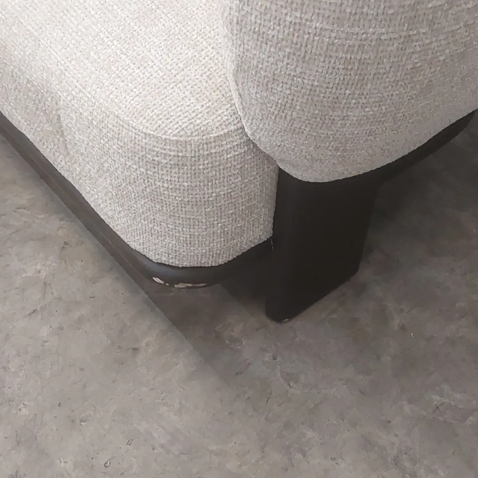 QUALITY DESIGNER DANETTI FLORENCE NATURAL FABRIC WITH DARK WOOD 3 SEATER SOFA RRP £1429