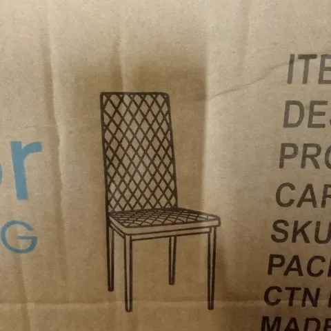 BOXED SET OF EMILY DIAMOND HIGH BACK CHAIRS (1 BOX)