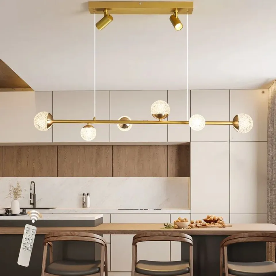 BOXED 8-LIGHT KITCHEN ISLAND LINEAR LED PENDANT (1 BOX)