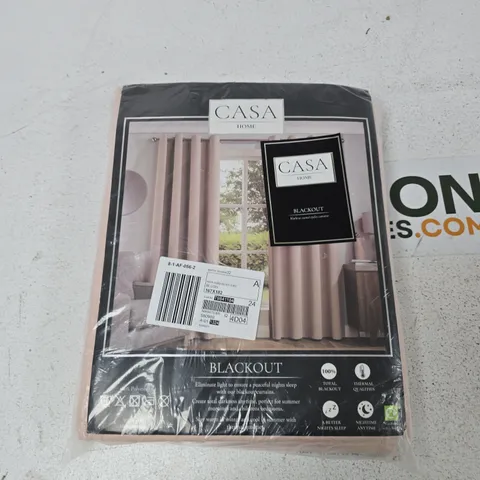 CASA HOME PINK BLACKOUT CURTAINS – GROMMET TOP