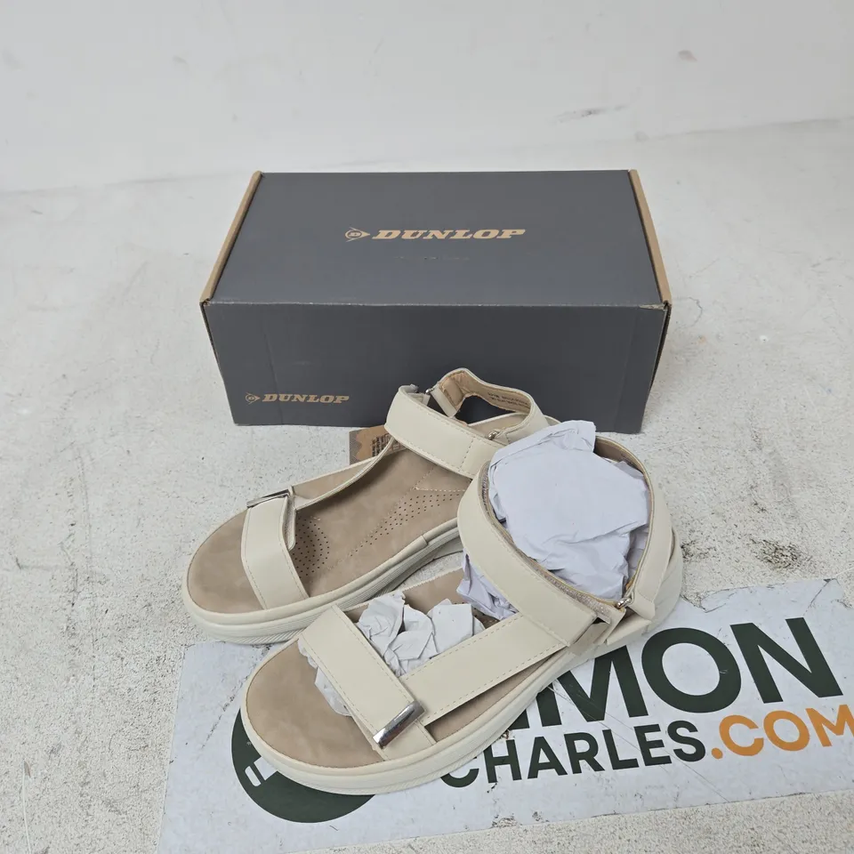 DUNLOP SERAFINA DLP198 BONE WHITE SANDALS – UK 7
