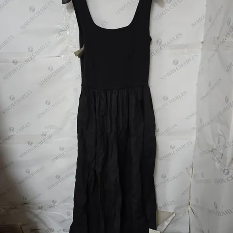 NOBODY'S CHILD BLACK SLEEVELESS DRESS – WOMEN'S, GATHERED WAIST UK10