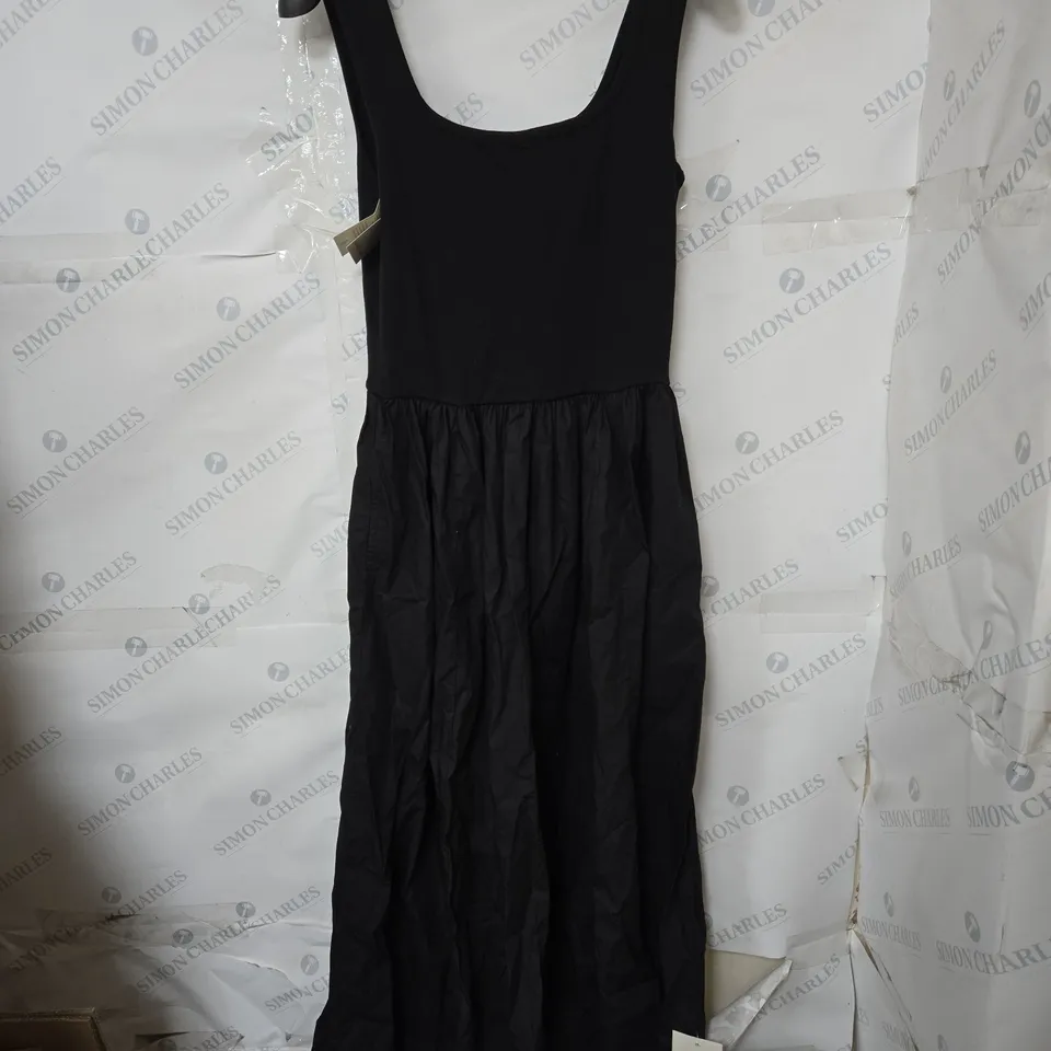 NOBODY'S CHILD BLACK SLEEVELESS DRESS – WOMEN'S, GATHERED WAIST UK10