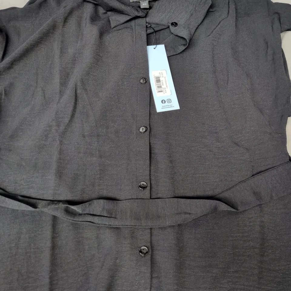 BLUE VANILLA SHIRT DRESS MINI IN BLACK SIZE SMALL
