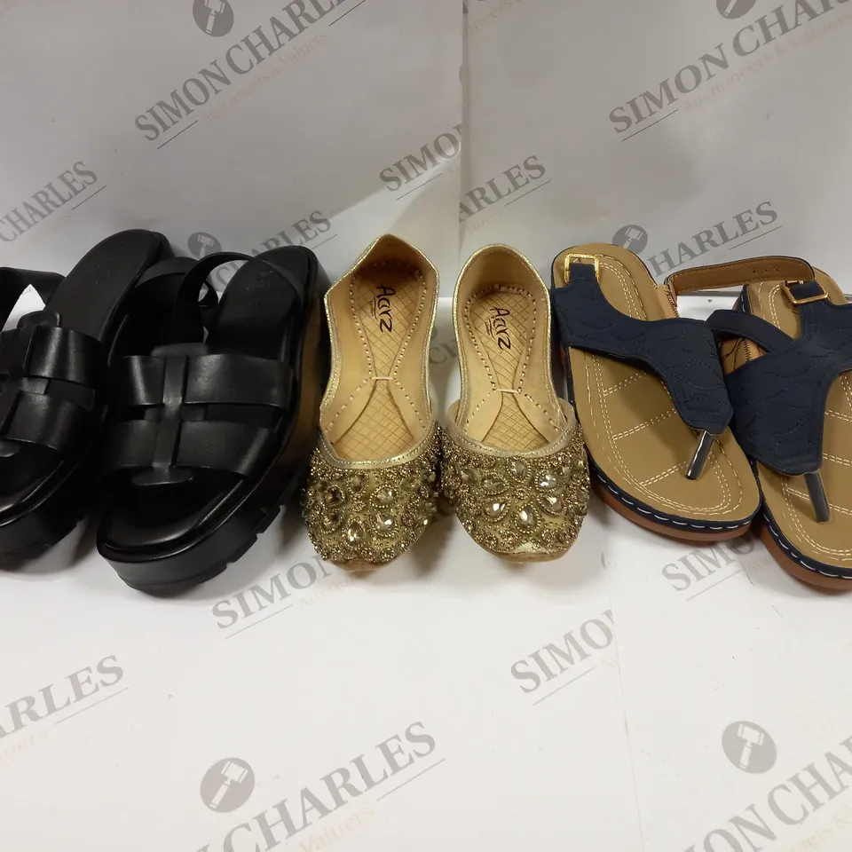 APPROXIMATELY 10 ASSORTED PAIRS OF SHOES IN VARIOUS STYLES & SIZES