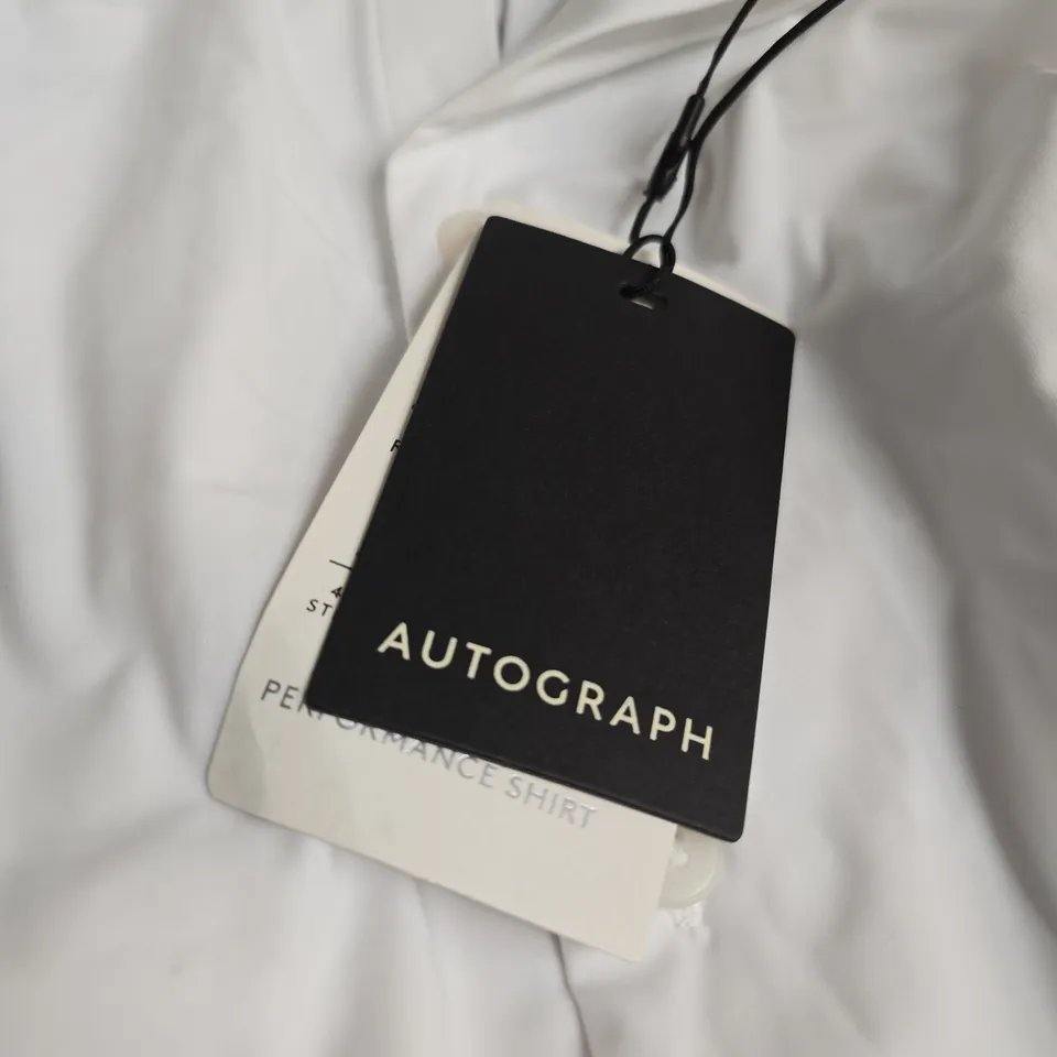 AUTOGRAPH MEN'S WHITE PERFORMANCE SHIRT – SIZE M (CHEST 38-40IN)