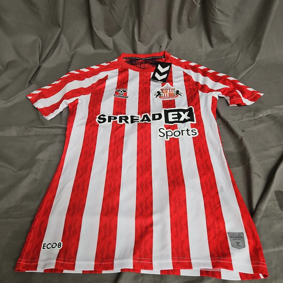 HUMMEL SUNDERLAND AFC 24-25 HOME SHORT SLEEVE JERSEY WOMENS IN RED/WHITE SIZE M