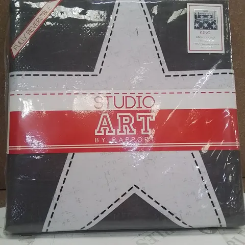 BRAND NEW STUDIO ART BY RAPPORT KINGSIZE DUVET COVER SET -STAR DESIGN-