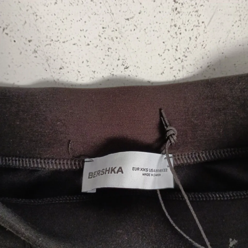 BERSHKA WOMEN'S TROUSERS - DARK BROWN, EUR XXS (US XXS)