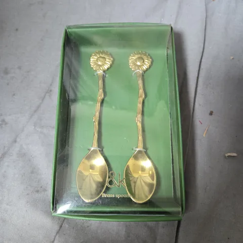2 X KLEVERING SPOON DAISY GOLD – BRASS, SET OF 2, 12.5 CM