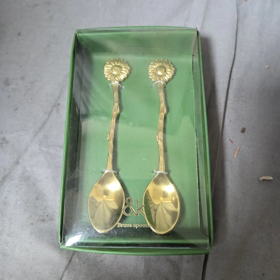 2 X KLEVERING SPOON DAISY GOLD – BRASS, SET OF 2, 12.5 CM