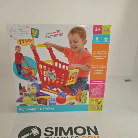 MY SHOPPING TROLLEY – KIDS' TOY SHOPPING CART WITH 20 ACCESSORIES (BOXED)