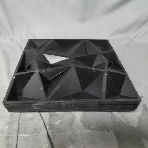 ART3D SET OF APPROXIMATELY 30 X 3D WALL PANELS IN BLACK (30CM X 30CM)