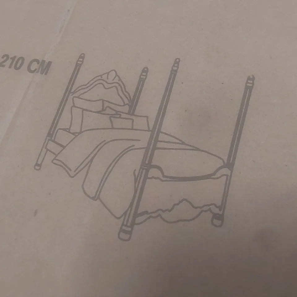 BRAND NEW BOXED HOMESDIRECT 365 FOUR POSTER BED KING SIZE AND PARTS(11 BOXES)