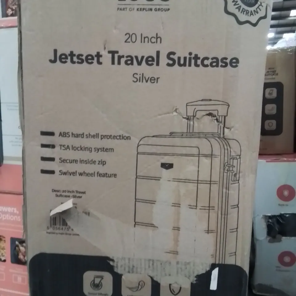 BOXED LUGG 20INCH JETSET TRAVEL SUITCASE SILVER 