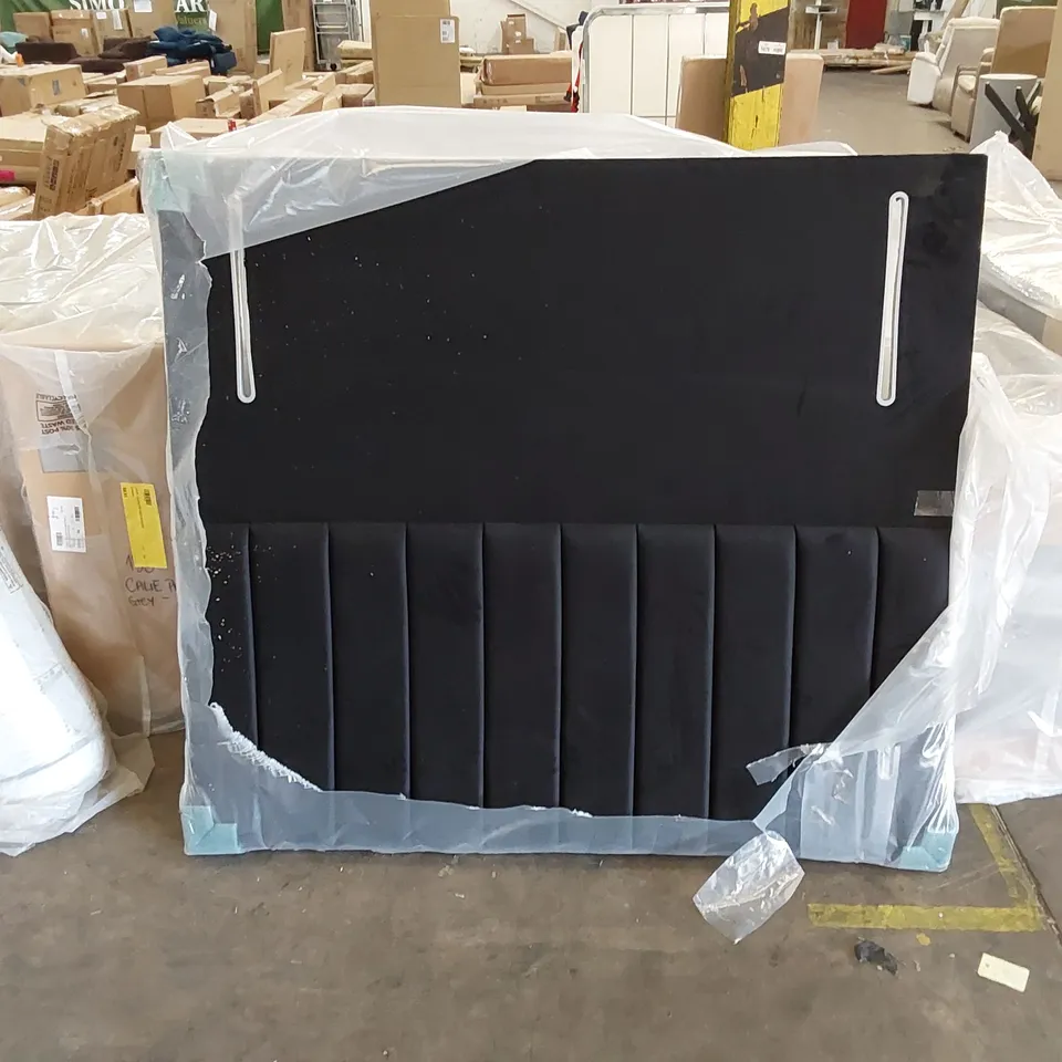 QUALITY 150CM W VELVET BLACK HEADBOARD 
