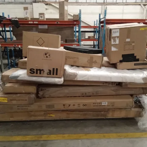 PALLET OF ASSORTED INCOMPLETE DESIGNER FURNITURE PARTS AND PIECES