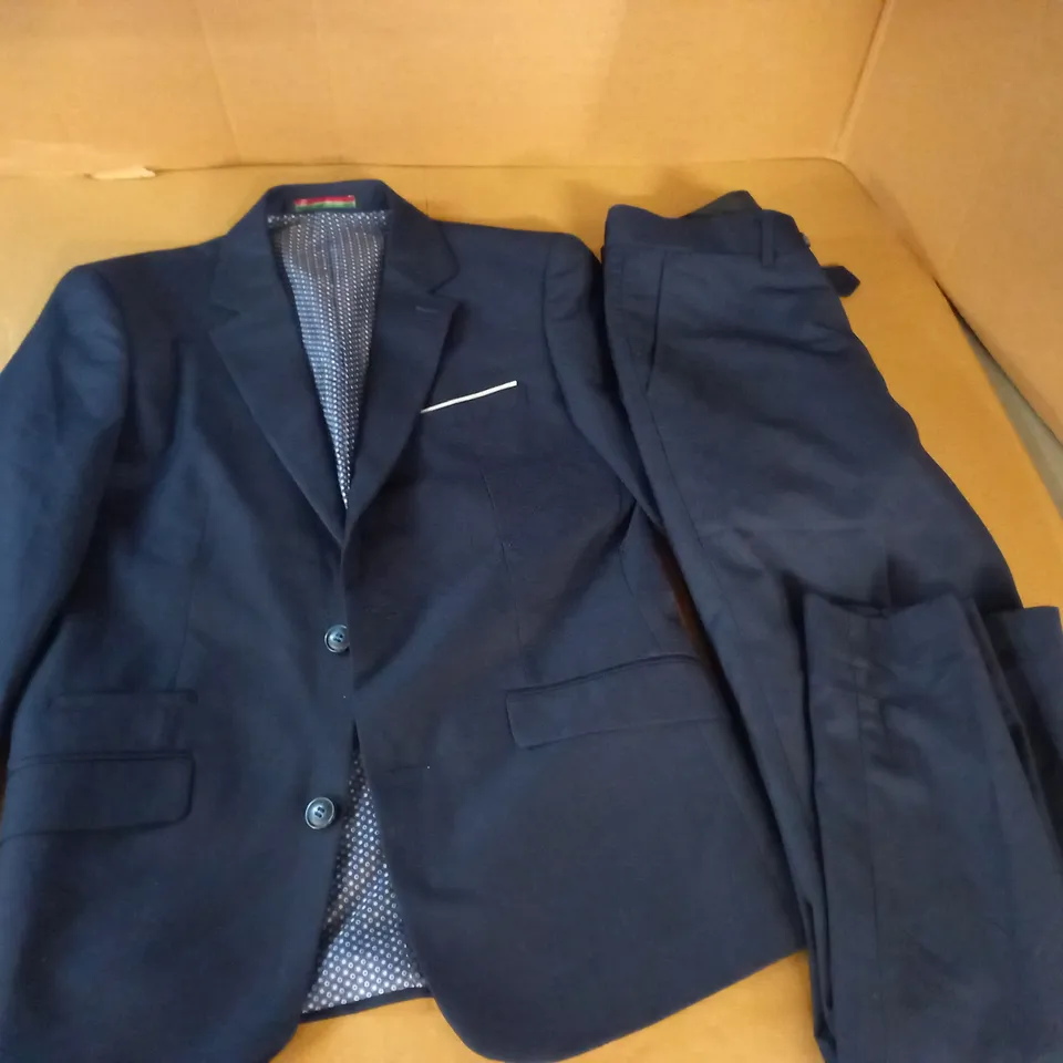 CAVANI NAVY SUIT JACKET AND TROUSERS - UK 34R / 30S