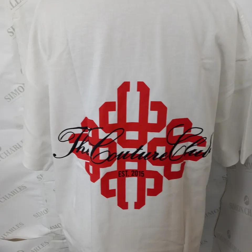 THE COUTURE CLUB REPEAT EMBLEM SCRIPT T-SHIRT SIZE M