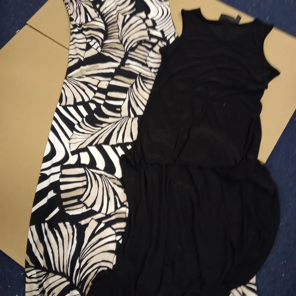 BRAND NEW ATTITUDES BY RENEE SET OF TWO PRINT AND PLAIN MAXI DRESSES - SIZE S