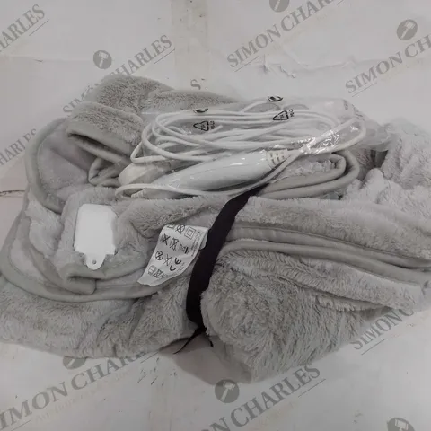 COZEE HOME HEATED BLANKET IN LIGHT GREY