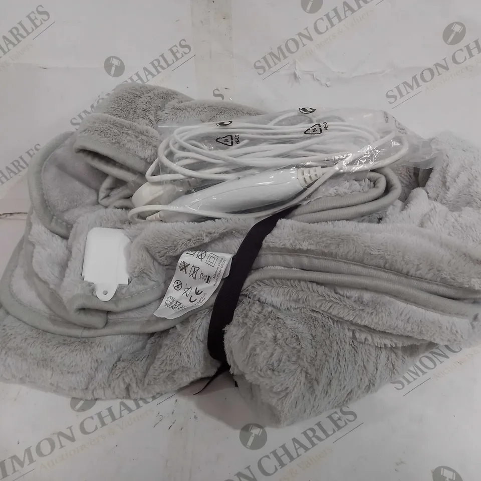 COZEE HOME HEATED BLANKET IN LIGHT GREY