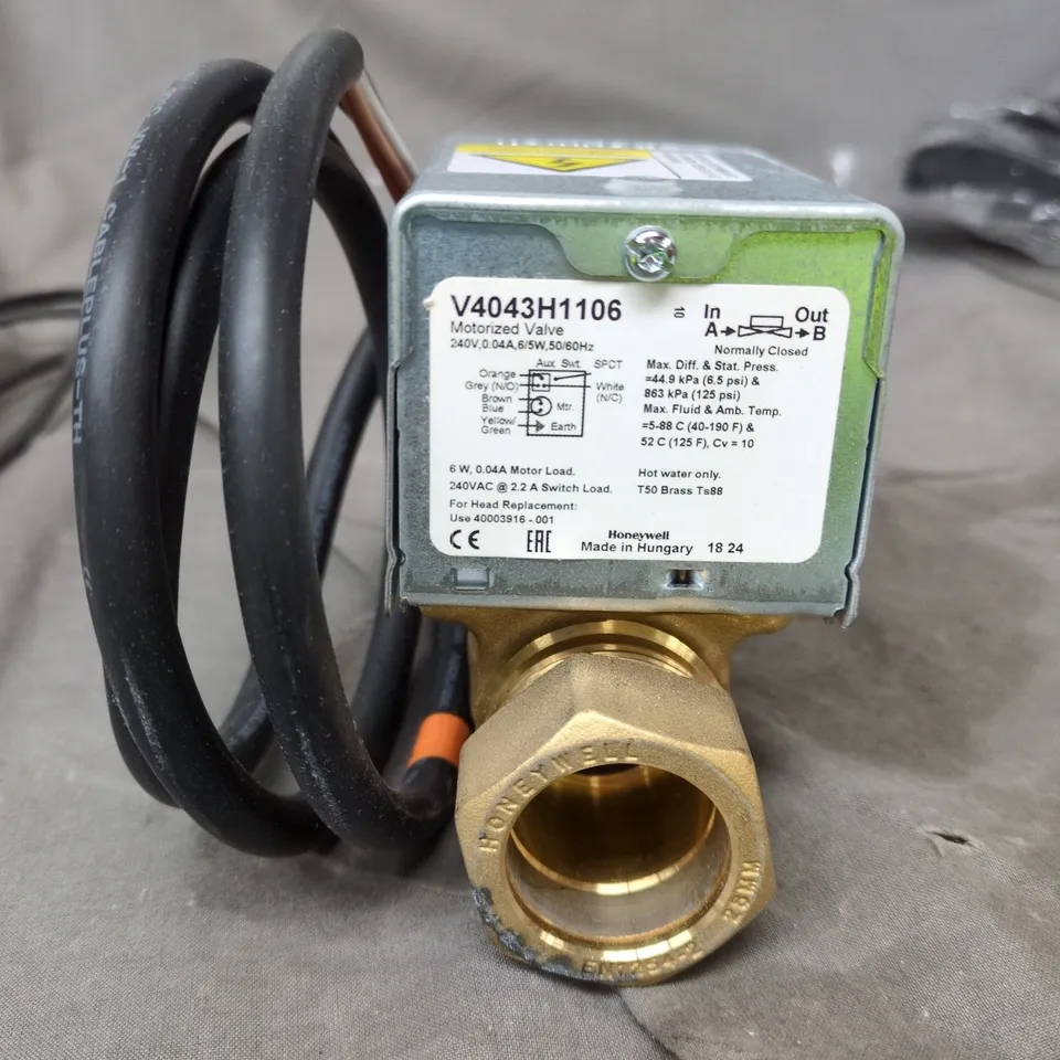 HONEYWELL V4043 ZONE VALVE – 2-PORT MOTORISED VALVE, 240V
