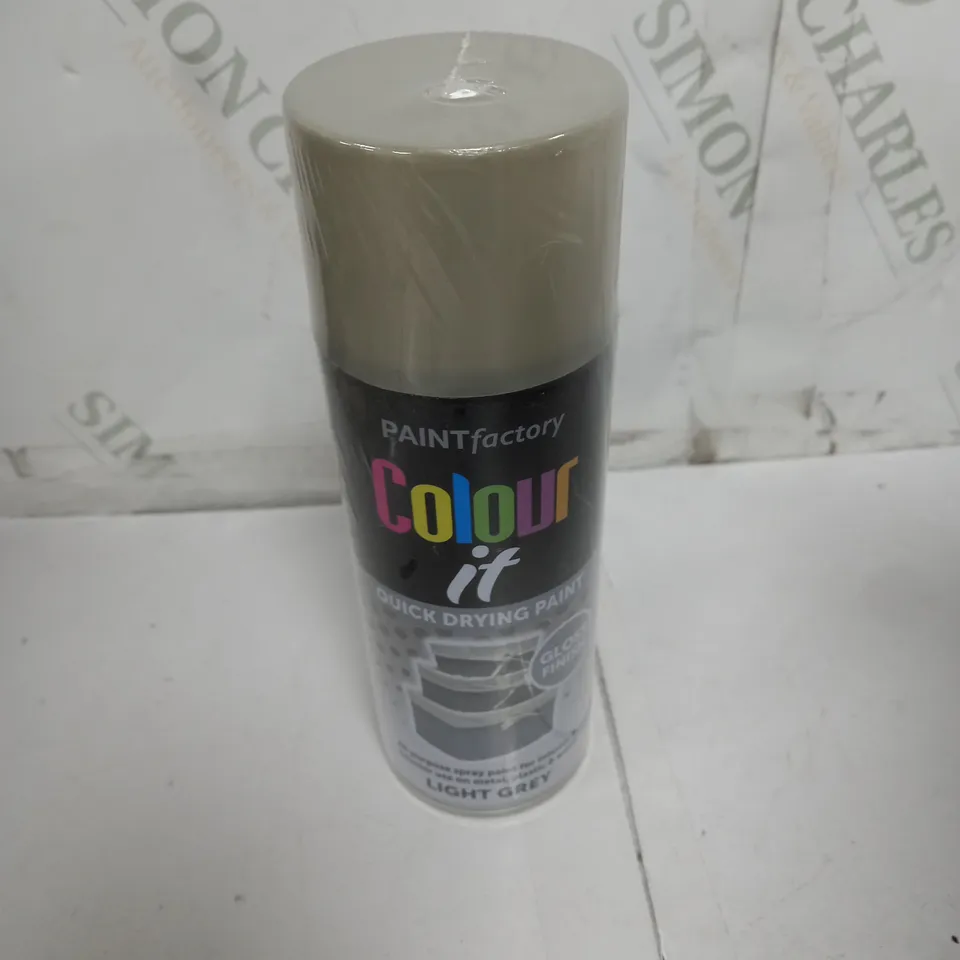 BOXED 400ML SPRAY PAINT LIGHT GREY GLOSS X12