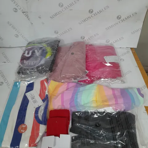 BOX OF ASSORTED CHILDRENS CLOTHING VARYING IN SIZE/COLOUR/STYLE TO INCLUDE:  TOPS, DRESSES, JUMPERS