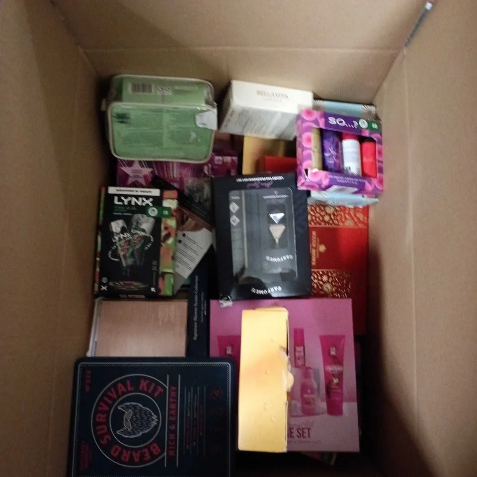 BOX OF APPROXIMATELY 25 GIFT SETS INCLUDING:LYNX BLACK, VASELINE AND GIVE ME HAIR SET