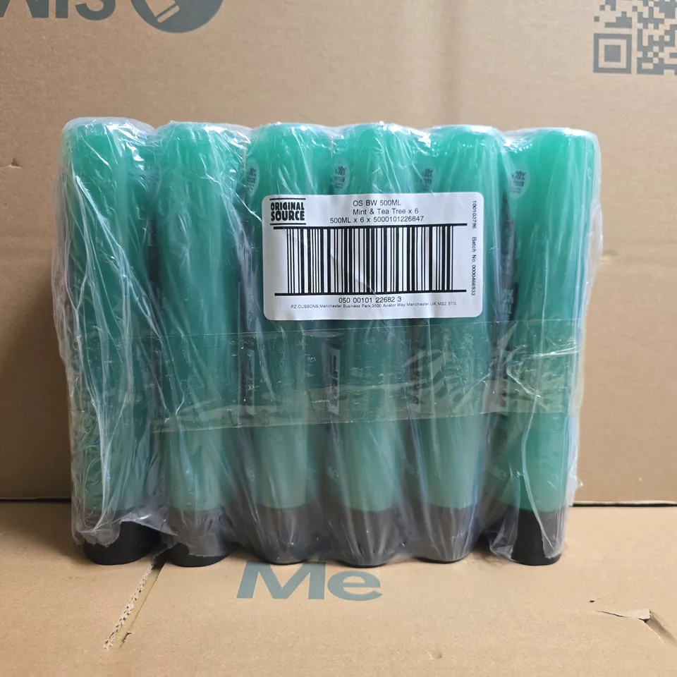 ORIGINAL SOURCE SET OF 6X 500ML MINT & TEA TREE SHOWER GEL