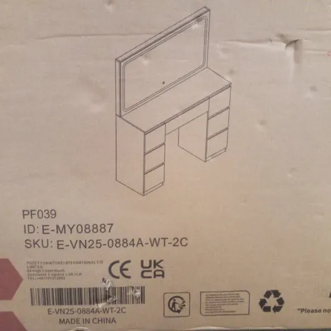 BOXED DRESSING TABLE WITH MIRROR (2 BOXES)