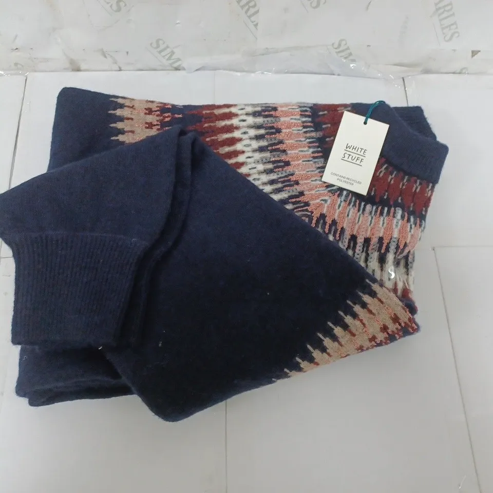 WHITE STUFF SWEATER IN NAVY SIZE UK 18