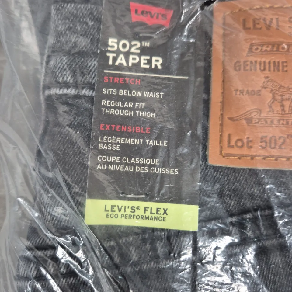 LEVI'S 502 TAPER STRETCH JEANS – MEN’S DENIM, UK 32 (W32 L32), DARK INDIGO