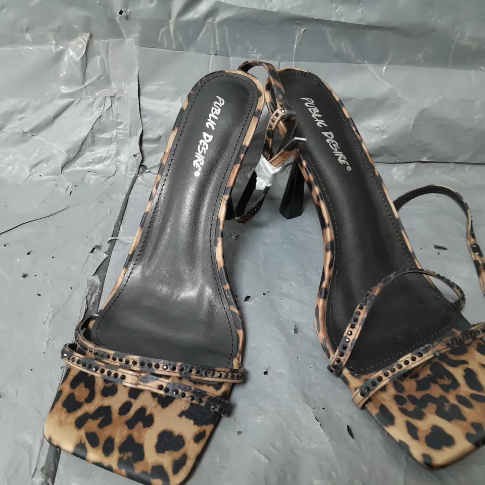 PUBLIC DESIRE LEOPARD PRINT HEELS - SIZE 8