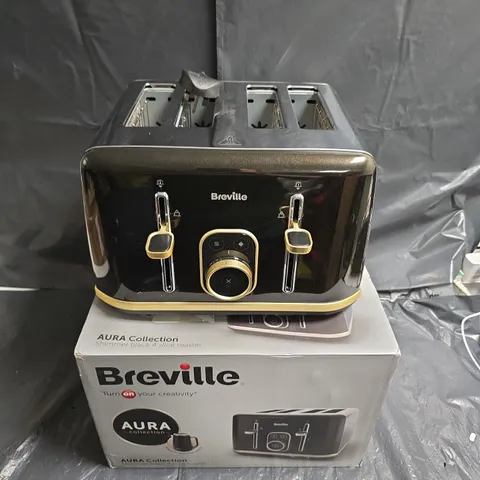 BREVILLE AURA COLLECTION 4-SLICE TOASTER – SHIMMER BLACK (BOXED)
