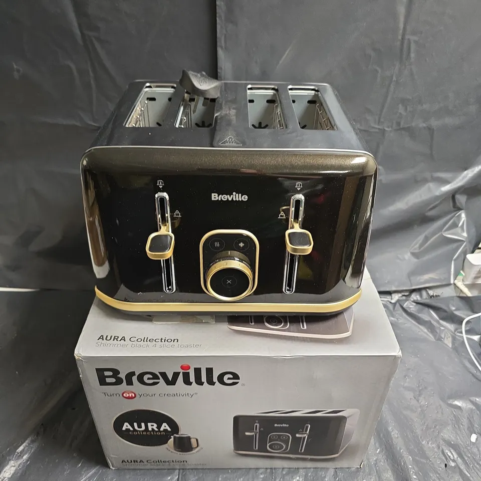 BREVILLE AURA COLLECTION 4-SLICE TOASTER – SHIMMER BLACK (BOXED)
