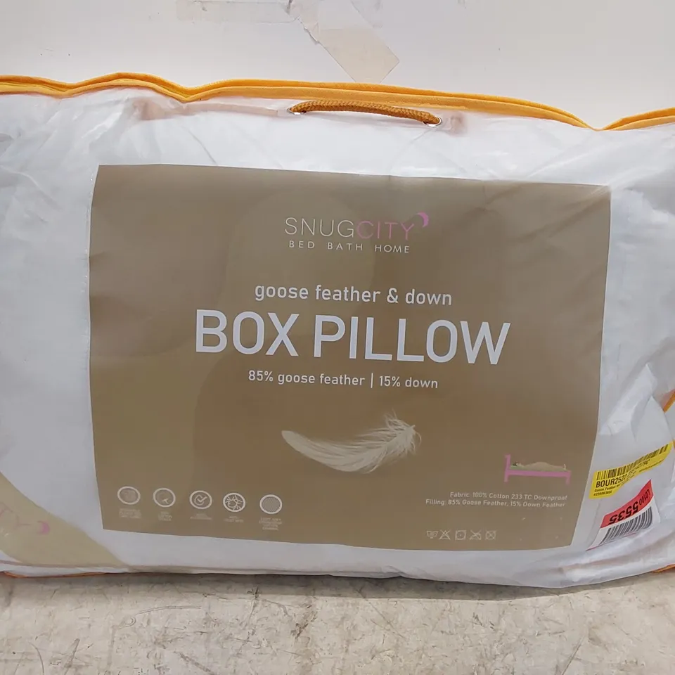 BAGGED SNUG CITY GOOSE FEATHER & DOWN BOX PILLOW (1 ITEM)