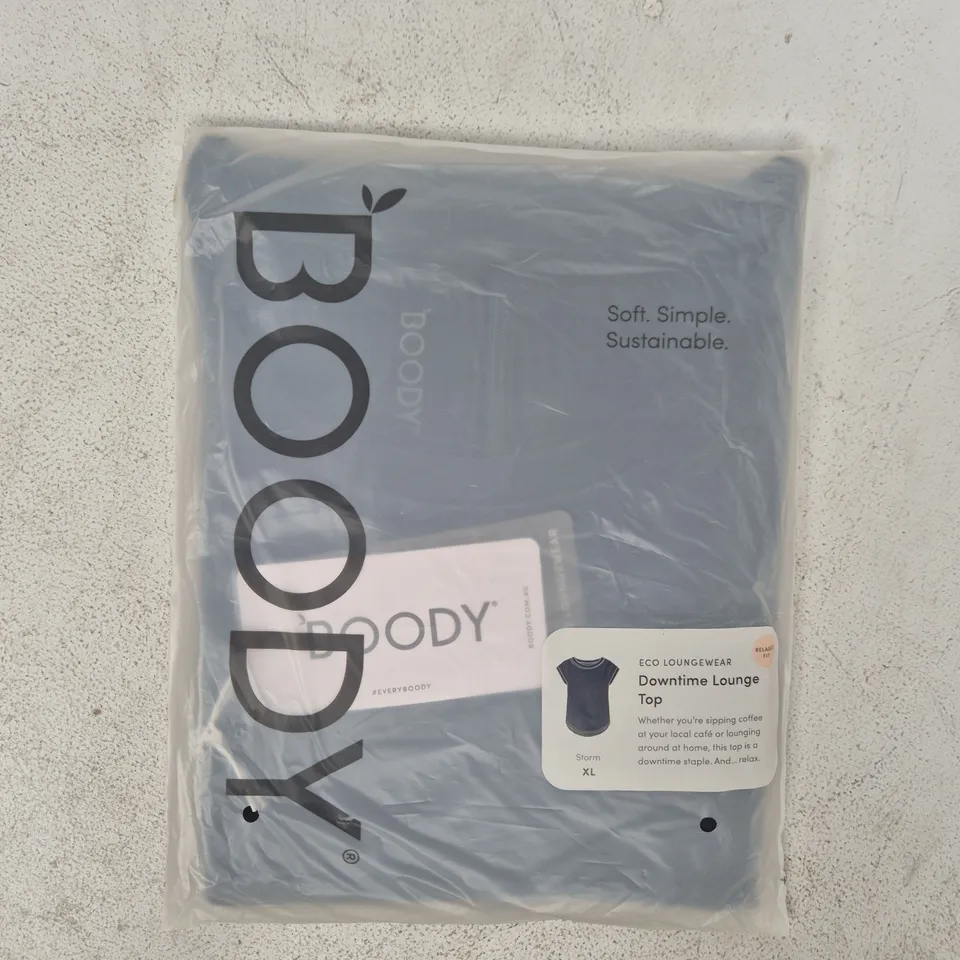 BAGGED BOODY DOWNTIME LOUNGE TOP IN STORM SIZE XL