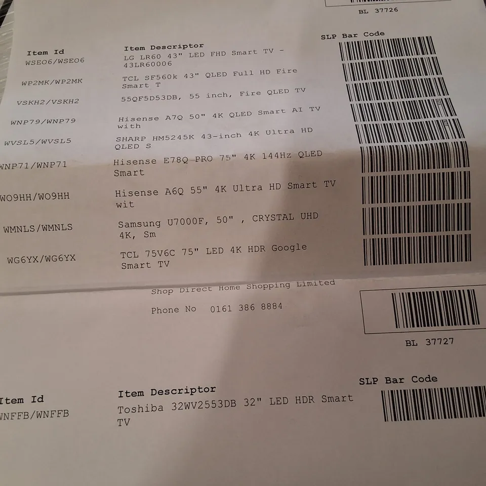 PALLET CONTAINING 10 ASSORTED DAMAGED TVS