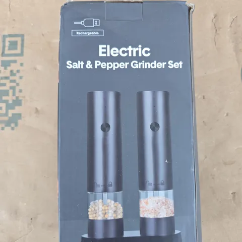 ELECTRIC SALT & PEPPER GRINDER SET – RECHARGEABLE, DUAL GRINDERS (BOXED)
