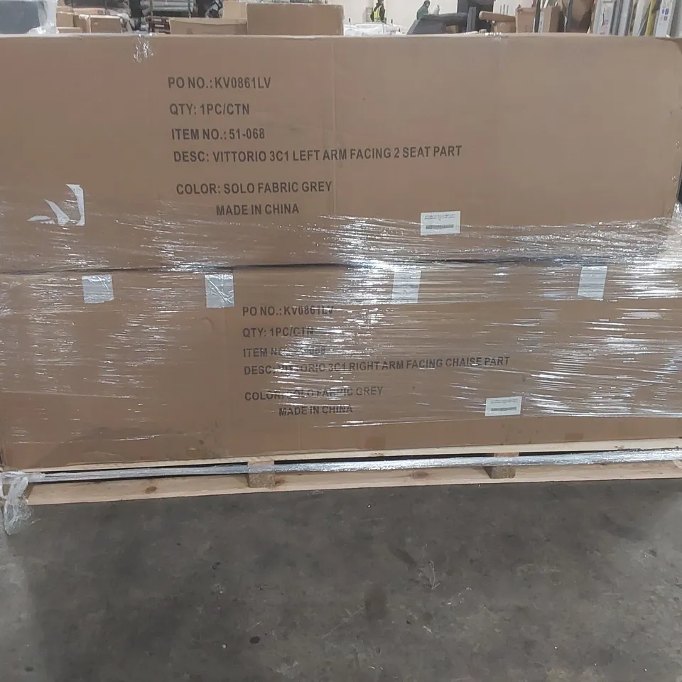 BOXED DEQUITA 5 SEATER ELECTRIC RECLINING CORNER SECTIONAL - GREY (2 BOXES)