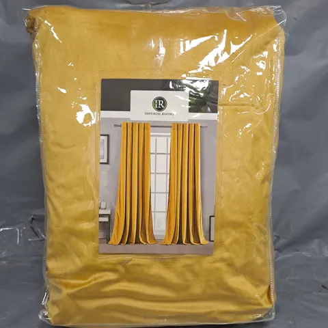 IMPERIAL ROOMS VELVET WINDOW CURTAINS IN OCHRE